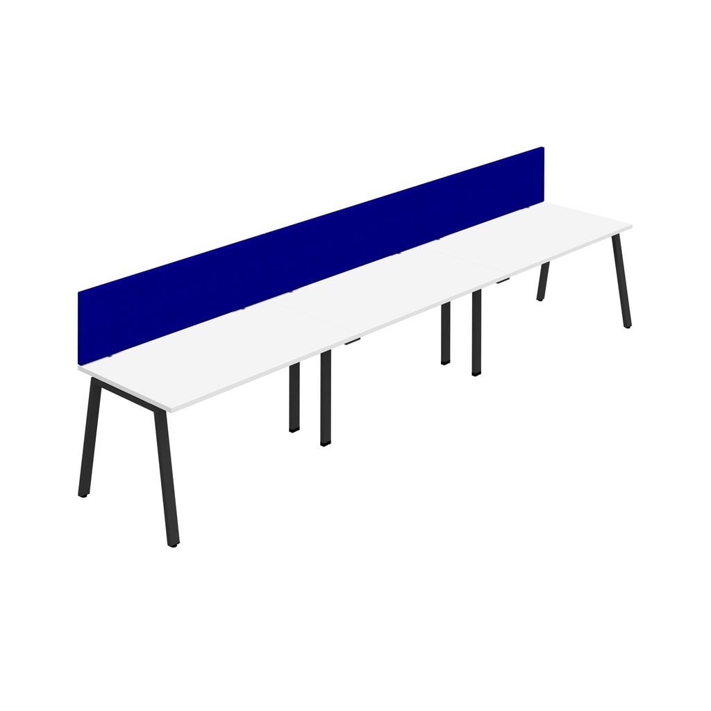 Synergy 3SP Bench Desk|1400X800mm|A-Frame|White/Black|Royal Blue Screen