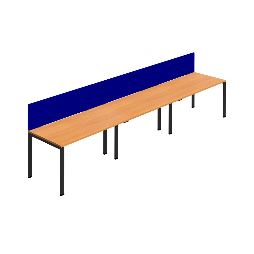 Synergy 3SP Bench Desk|1400X800mm|GoalPost|Beech/Black|Royal Blue Screen