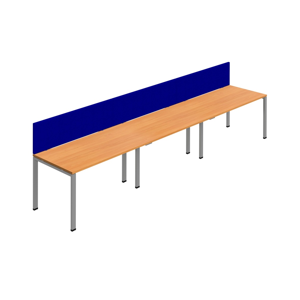 Synergy 3SP Bench Desk|1400X800mm|GoalPost|Beech/Silver|Royal Blue Screen