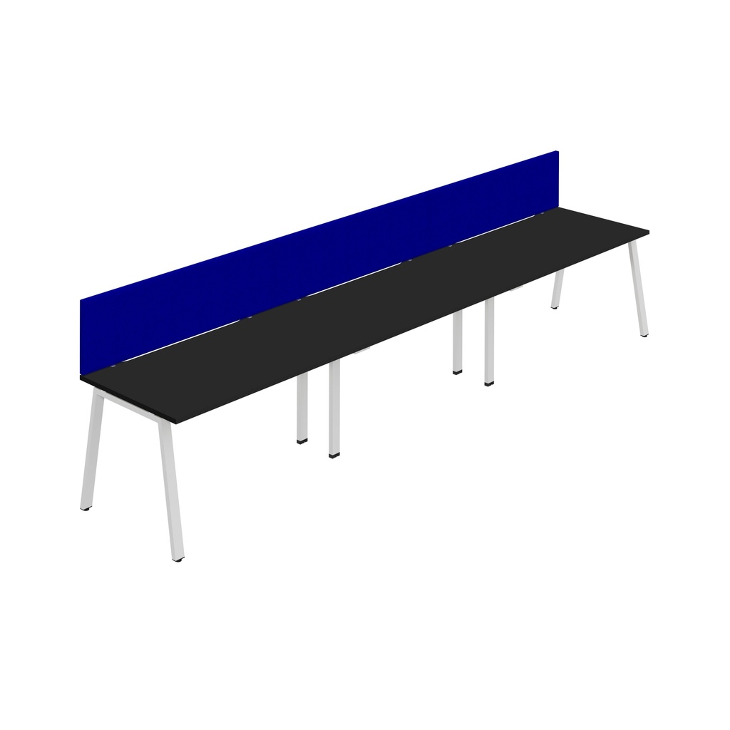 Synergy 3SP Bench Desk|1600X800mm|A-Frame|Black/White|Royal Blue Screen