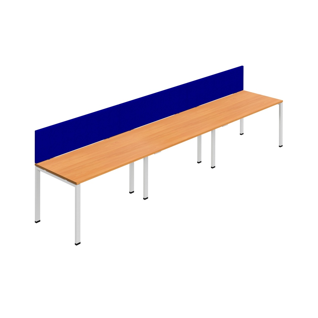 Synergy 3SP Bench Desk|1600X800mm|GoalPost|Beech/White|Royal Blue Screen