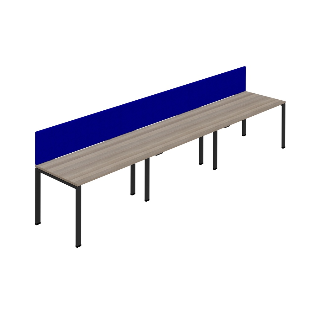 Synergy 3SP Bench Desk|1600X800mm|GoalPost|GreyOak/Black|Royal Blue Screen