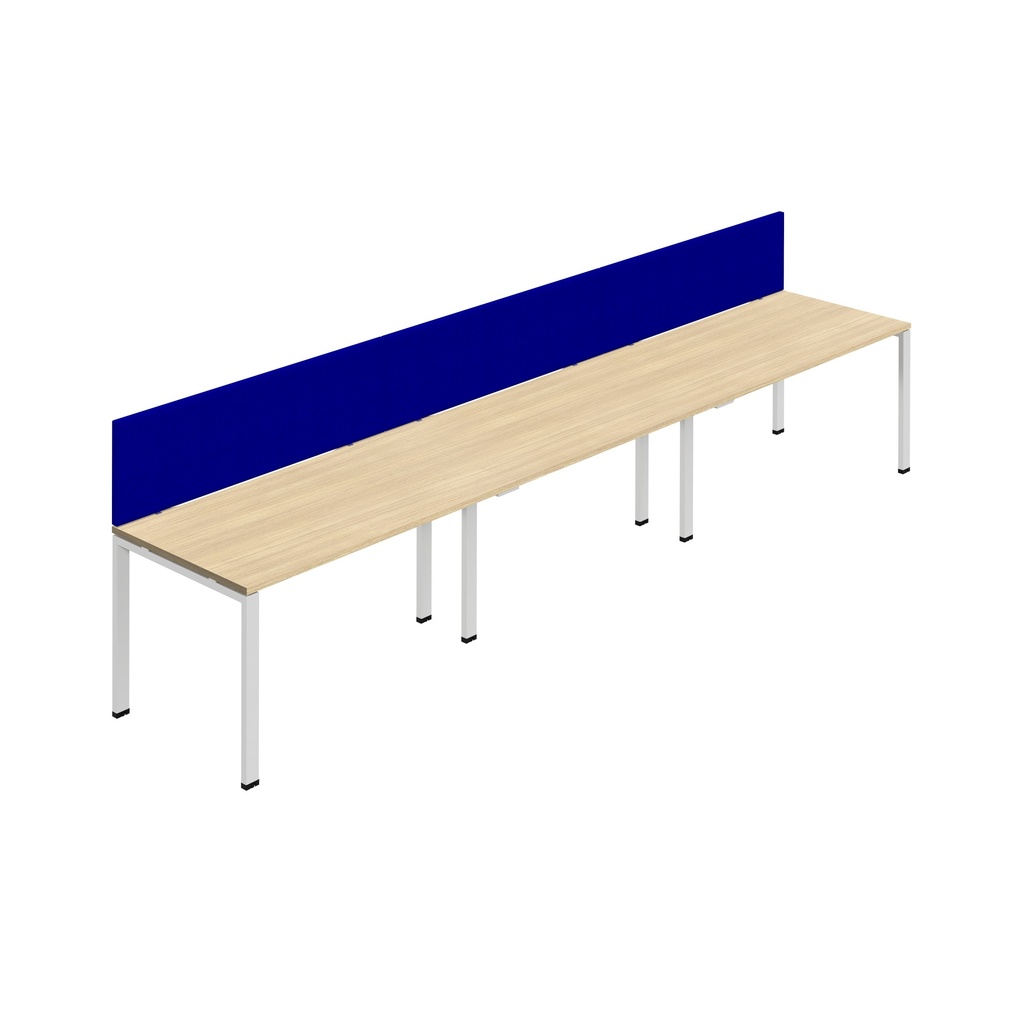 Synergy 3SP Bench Desk|1600X800mm|GoalPost|NovaOak/White|Royal Blue Screen