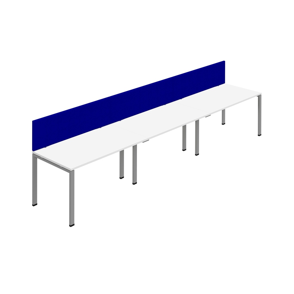 Synergy 3SP Bench Desk|1600X800mm|GoalPost|White/Silver|Royal Blue Screen