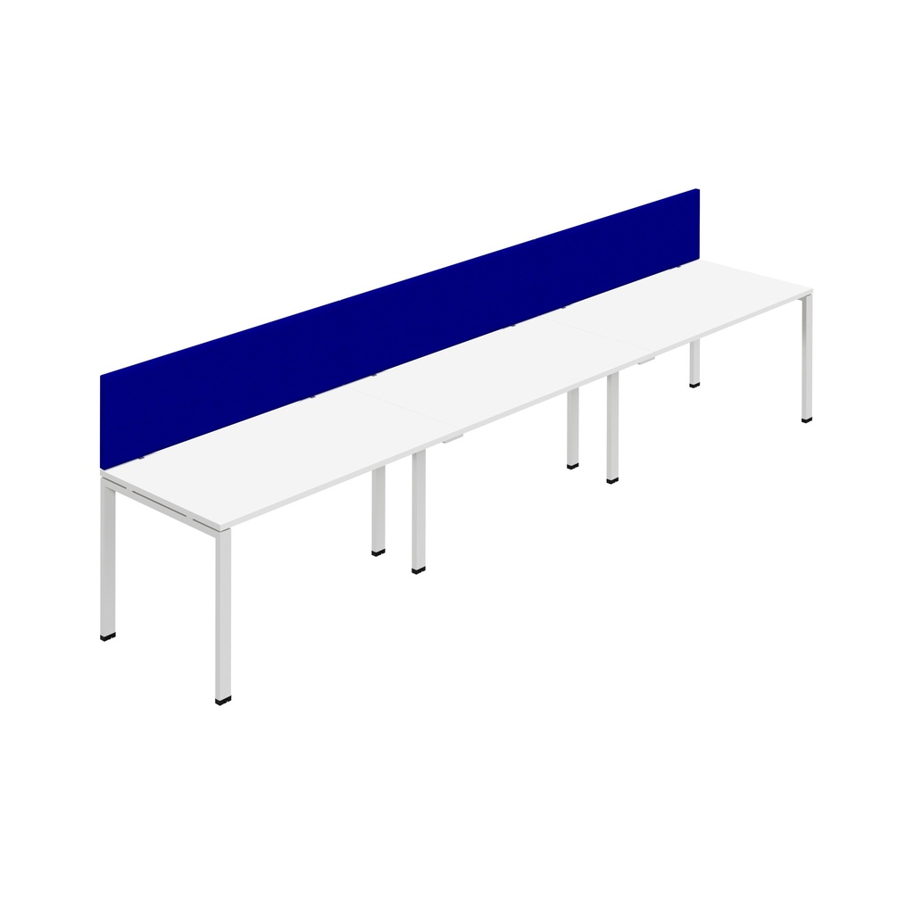 Synergy 3SP Bench Desk|1600X800mm|GoalPost|White/White|Royal Blue Screen