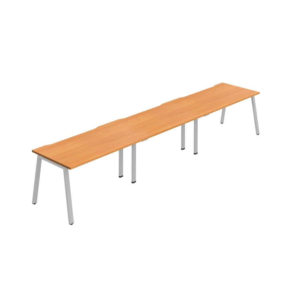 Synergy 3SP Bench Desk|1400X800mm|A-Frame|Beech/Silver