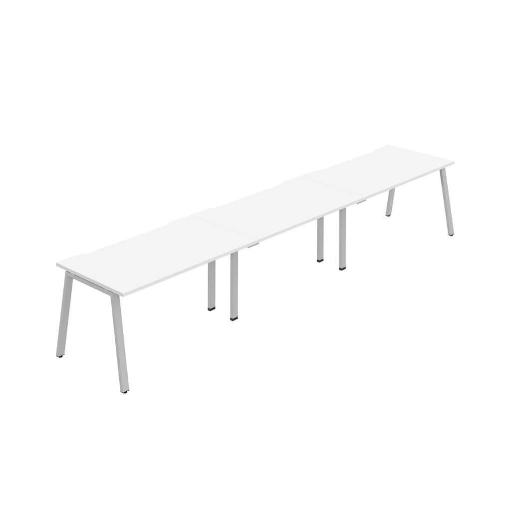 Synergy 3SP Bench Desk|1400X800mm|A-Frame|White/Silver