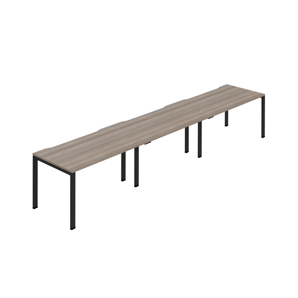 Synergy 3SP Bench Desk|1400X800mm|GoalPost|GreyOak/Black