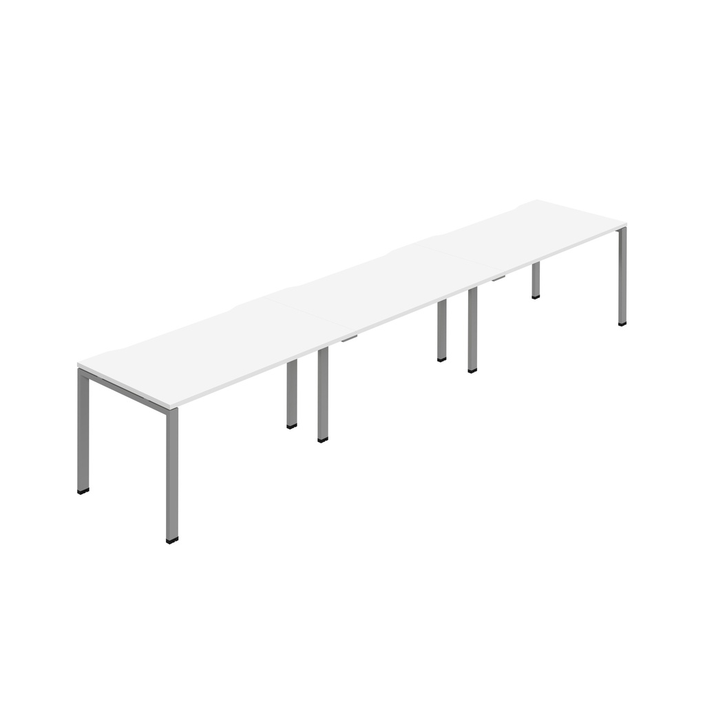 Synergy 3SP Bench Desk|1400X800mm|GoalPost|White/Silver