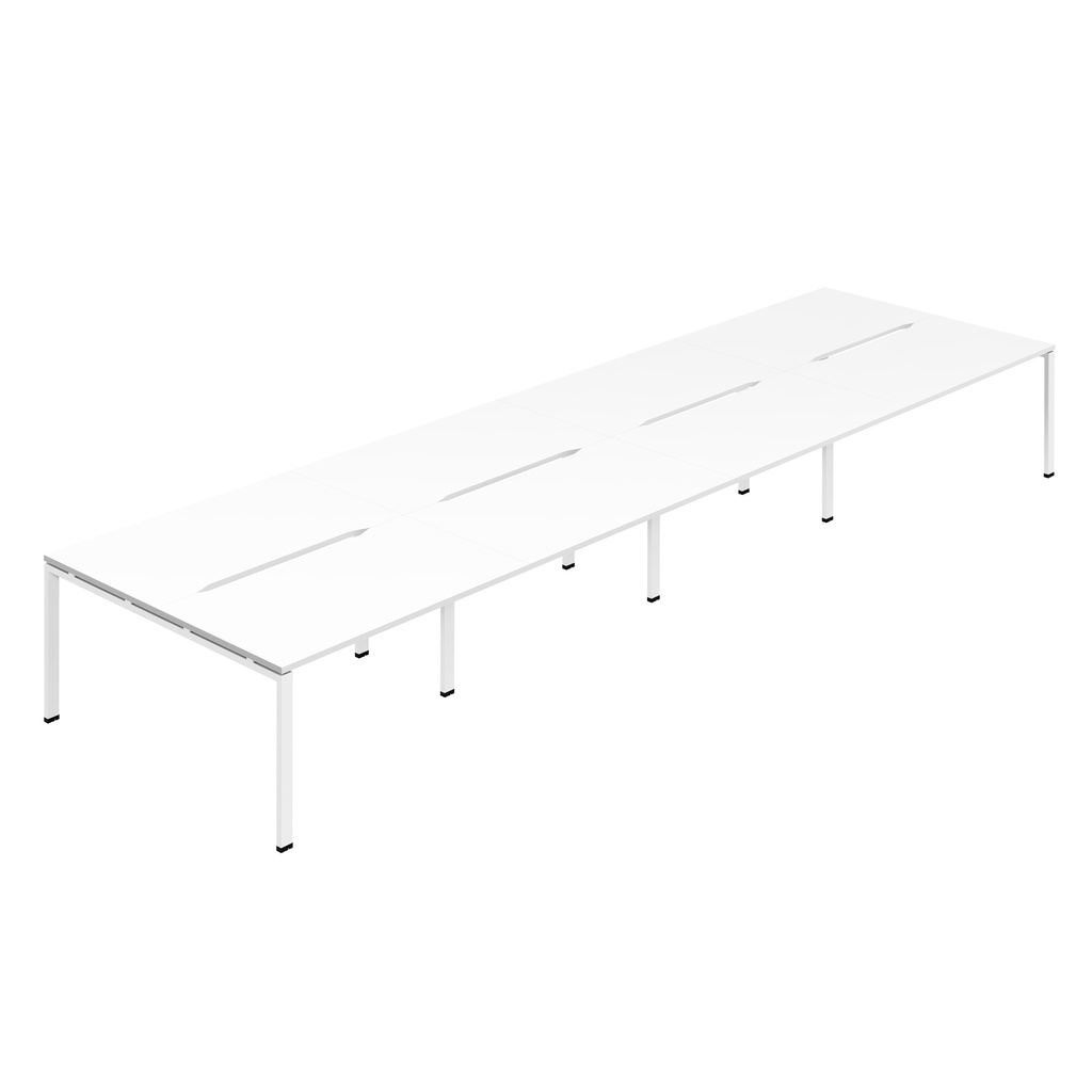 Synergy 8P Bench Desk|1600X800mm|GoalPost|White/White