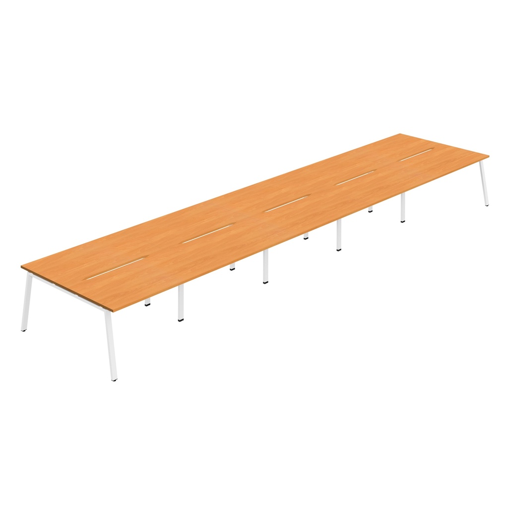 Synergy 10P Bench Desk|1200X800mm|A-Frame|Beech/White