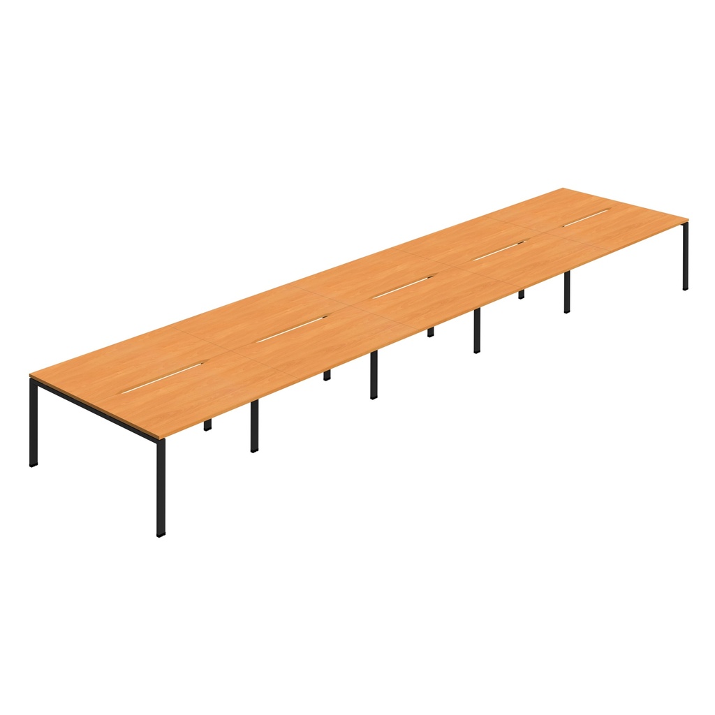 Synergy 10P Bench Desk|1400X800mm|GoalPost|Beech/Black