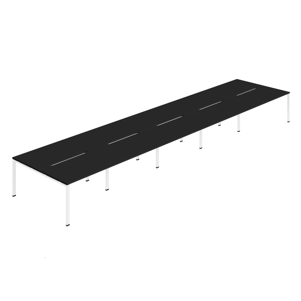 Synergy 10P Bench Desk|1600X800mm|GoalPost|Black/White