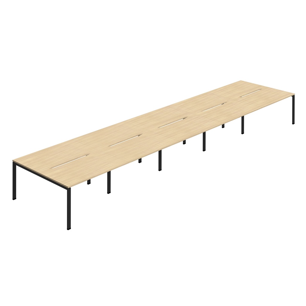 Synergy 10P Bench Desk|1600X800mm|GoalPost|NovaOak/Black