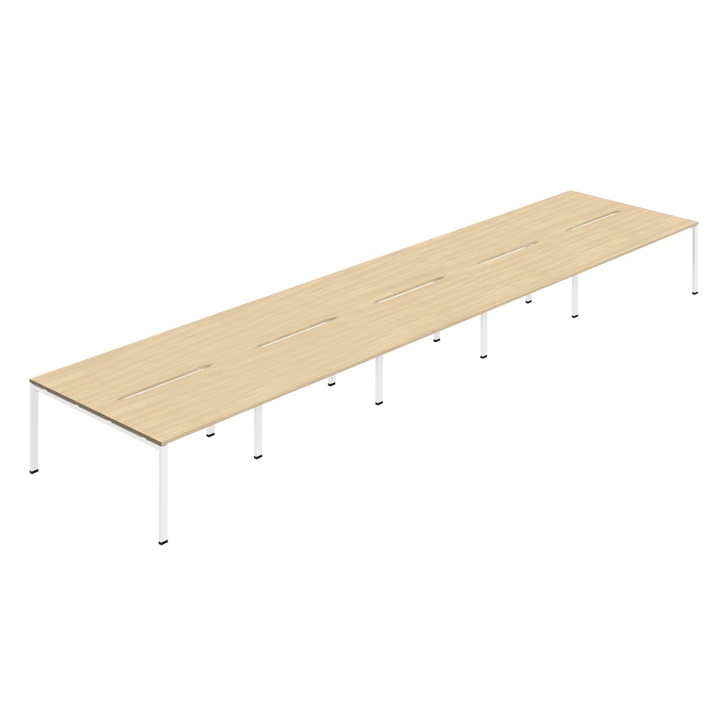 Synergy 10P Bench Desk|1600X800mm|GoalPost|NovaOak/White