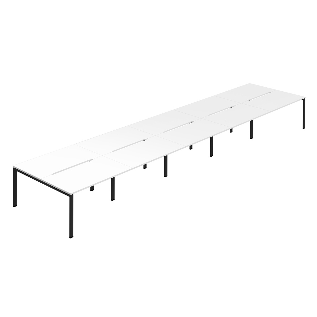 Synergy 10P Bench Desk|1600X800mm|GoalPost|White/Black