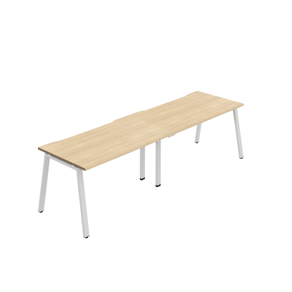 Synergy 2SP Bench Desk|1200X800mm|A-Frame|NovaOak/White
