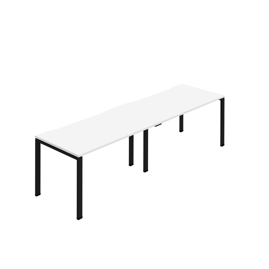 Synergy 2SP Bench Desk|1200X800mm|GoalPost|White/Black