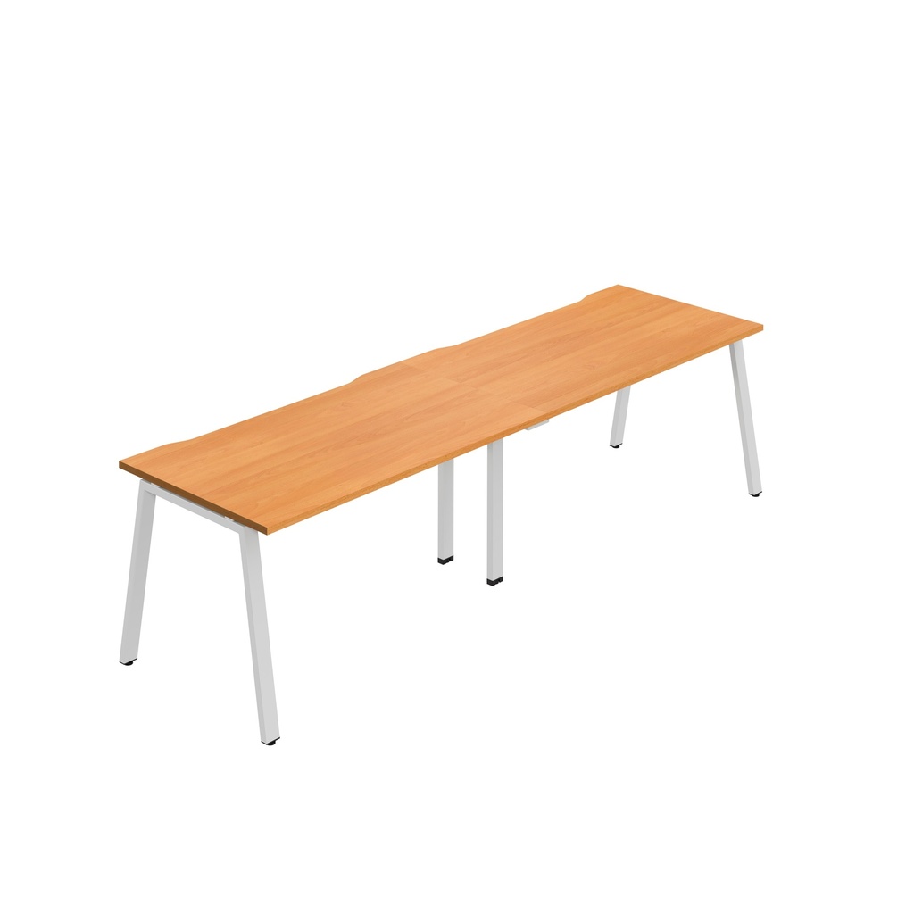 Synergy 2SP Bench Desk|1400X800mm|A-Frame|Beech/White