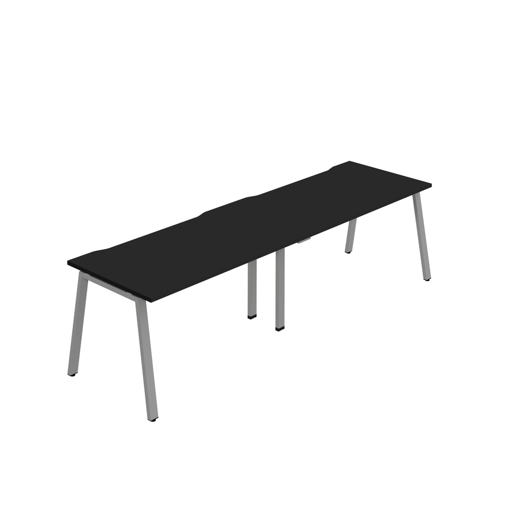 Synergy 2SP Bench Desk|1400X800mm|A-Frame|Black/Silver