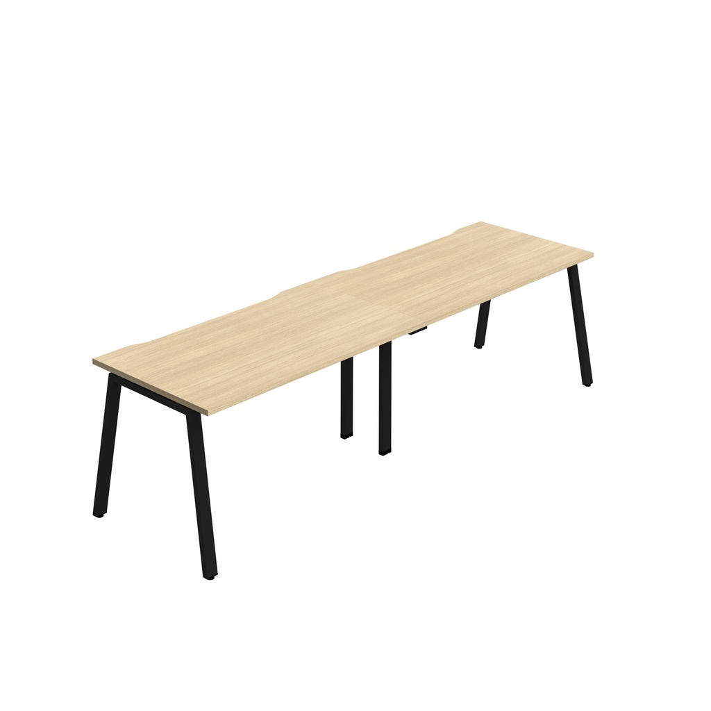 Synergy 2SP Bench Desk|1400X800mm|A-Frame|NovaOak/Black