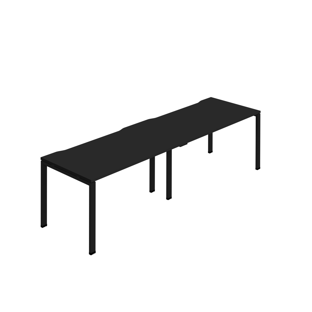 Synergy 2SP Bench Desk|1400X800mm|GoalPost|Black/Black