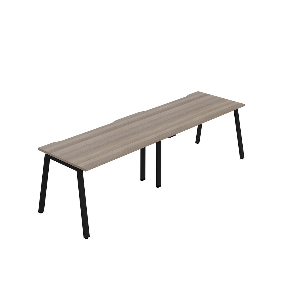 Synergy 2SP Bench Desk|1600X800mm|A-Frame|GreyOak/Black