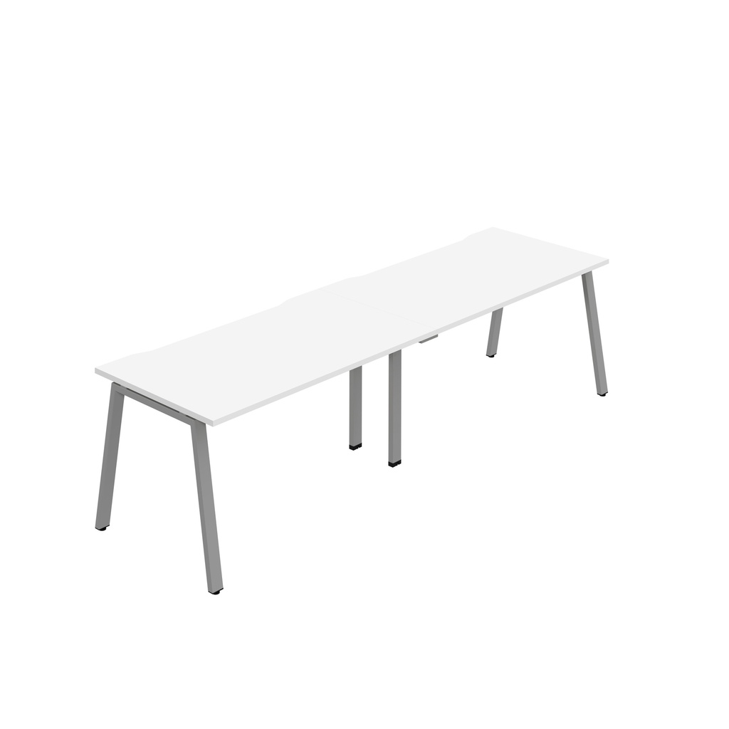 Synergy 2SP Bench Desk|1600X800mm|A-Frame|White/Silver