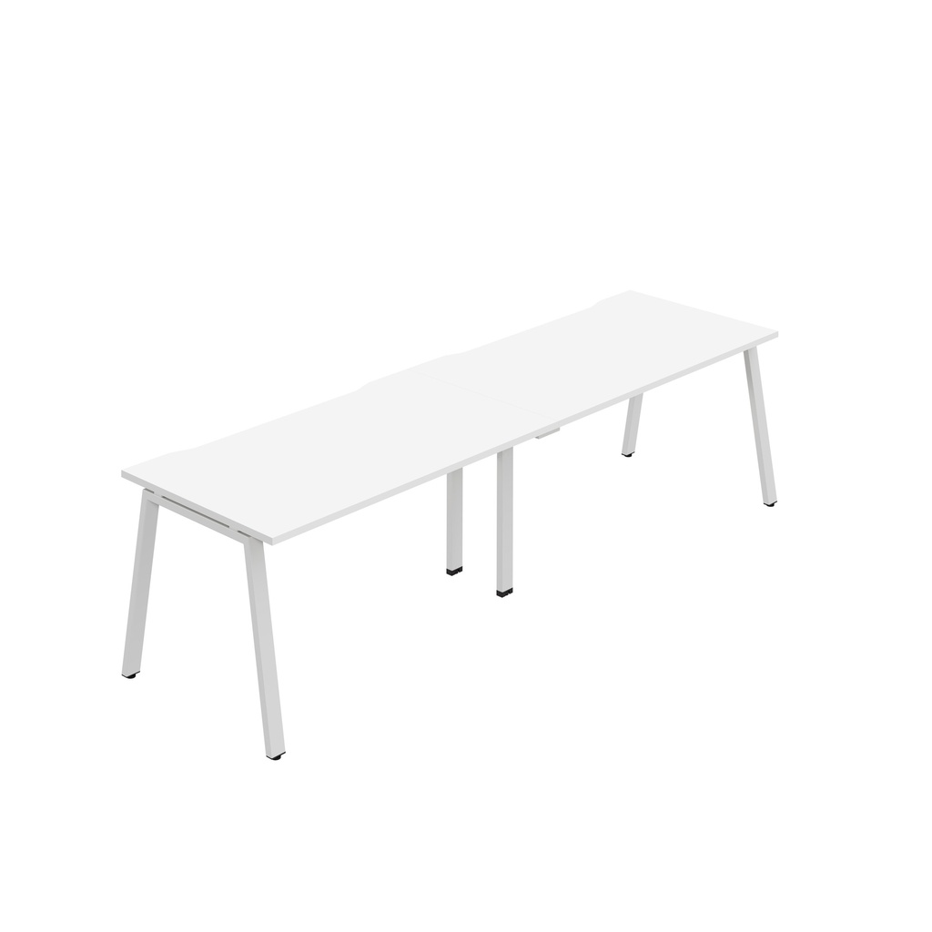 Synergy 2SP Bench Desk|1600X800mm|A-Frame|White/White
