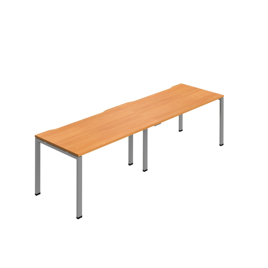 Synergy 2SP Bench Desk|1600X800mm|GoalPost|Beech/Silver