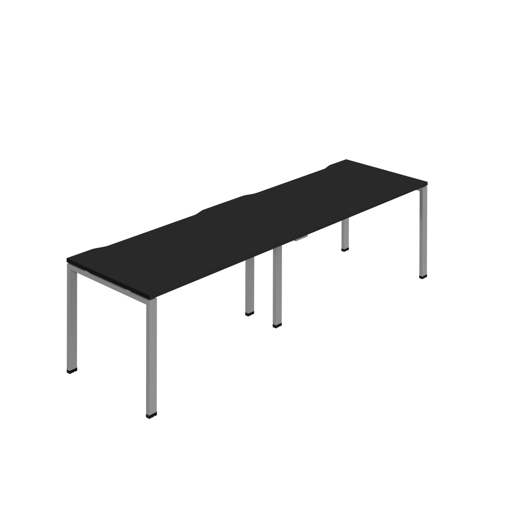 Synergy 2SP Bench Desk|1600X800mm|GoalPost|Black/Silver