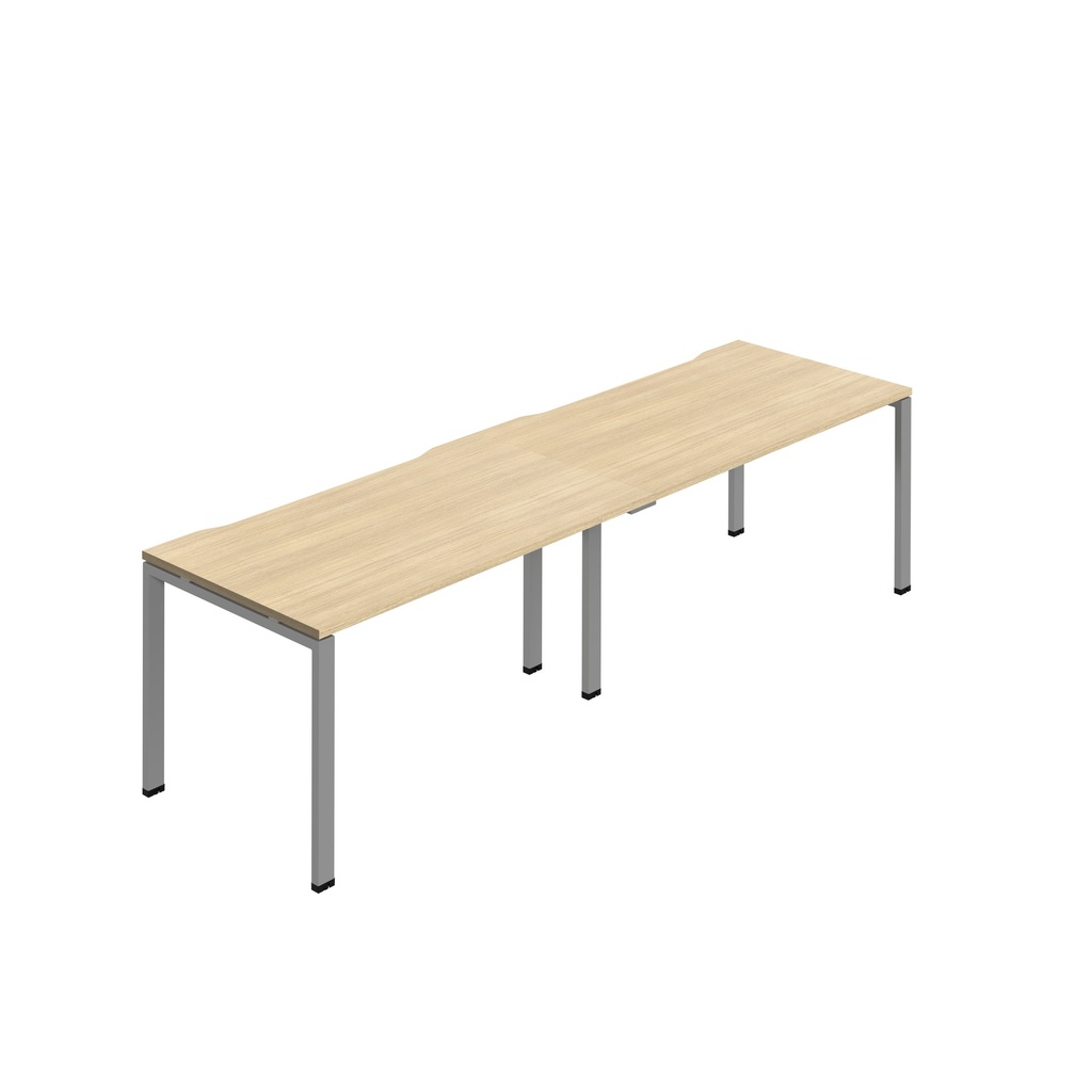 Synergy 2SP Bench Desk|1600X800mm|GoalPost|NovaOak/Silver