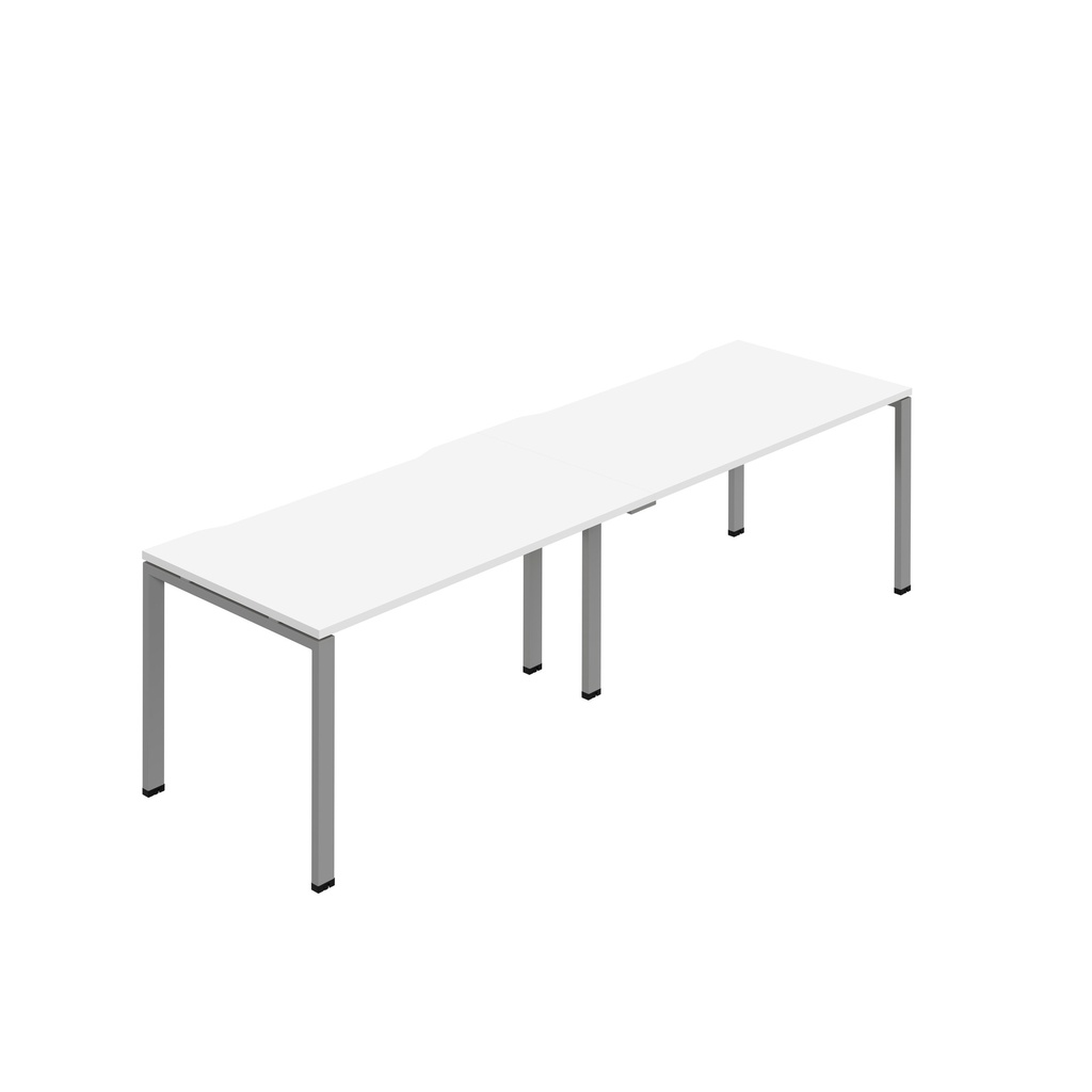 Synergy 2SP Bench Desk|1600X800mm|GoalPost|White/Silver