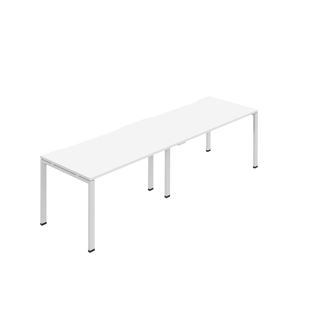 Synergy 2SP Bench Desk|1600X800mm|GoalPost|White/White