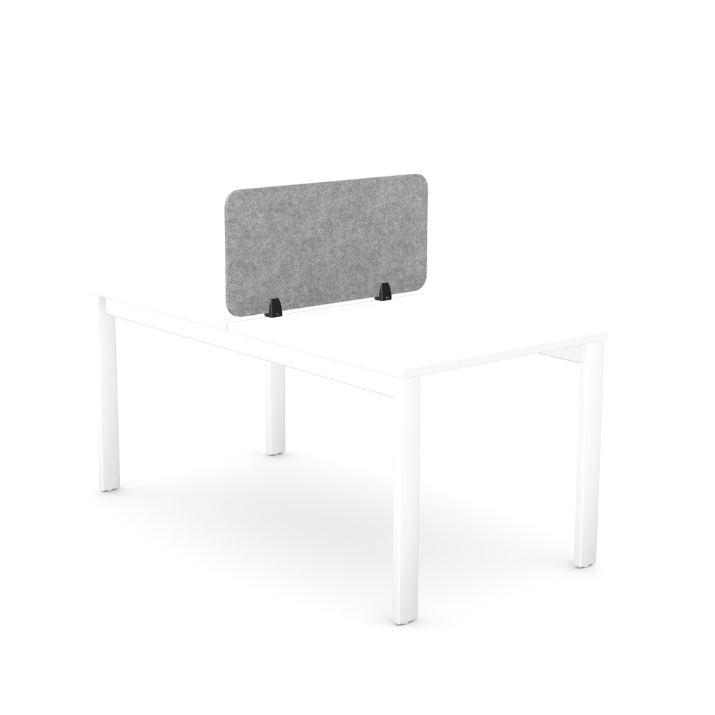 Desk Mounted Plain Straight Top PET Screen 2 radius corners | 790 x 400 | Grey