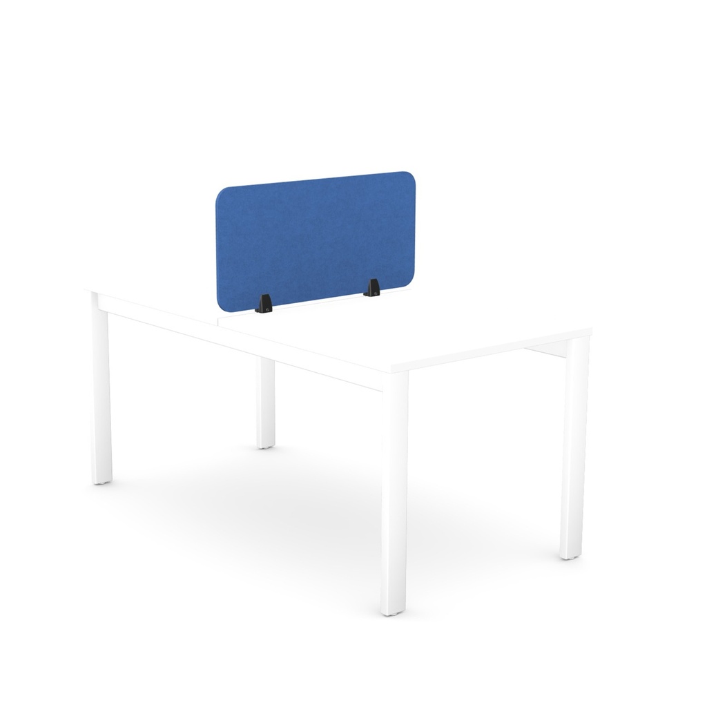 Desk Mounted Plain Straight Top PET Screen 2 radius corners | 790 x 400 | Blue
