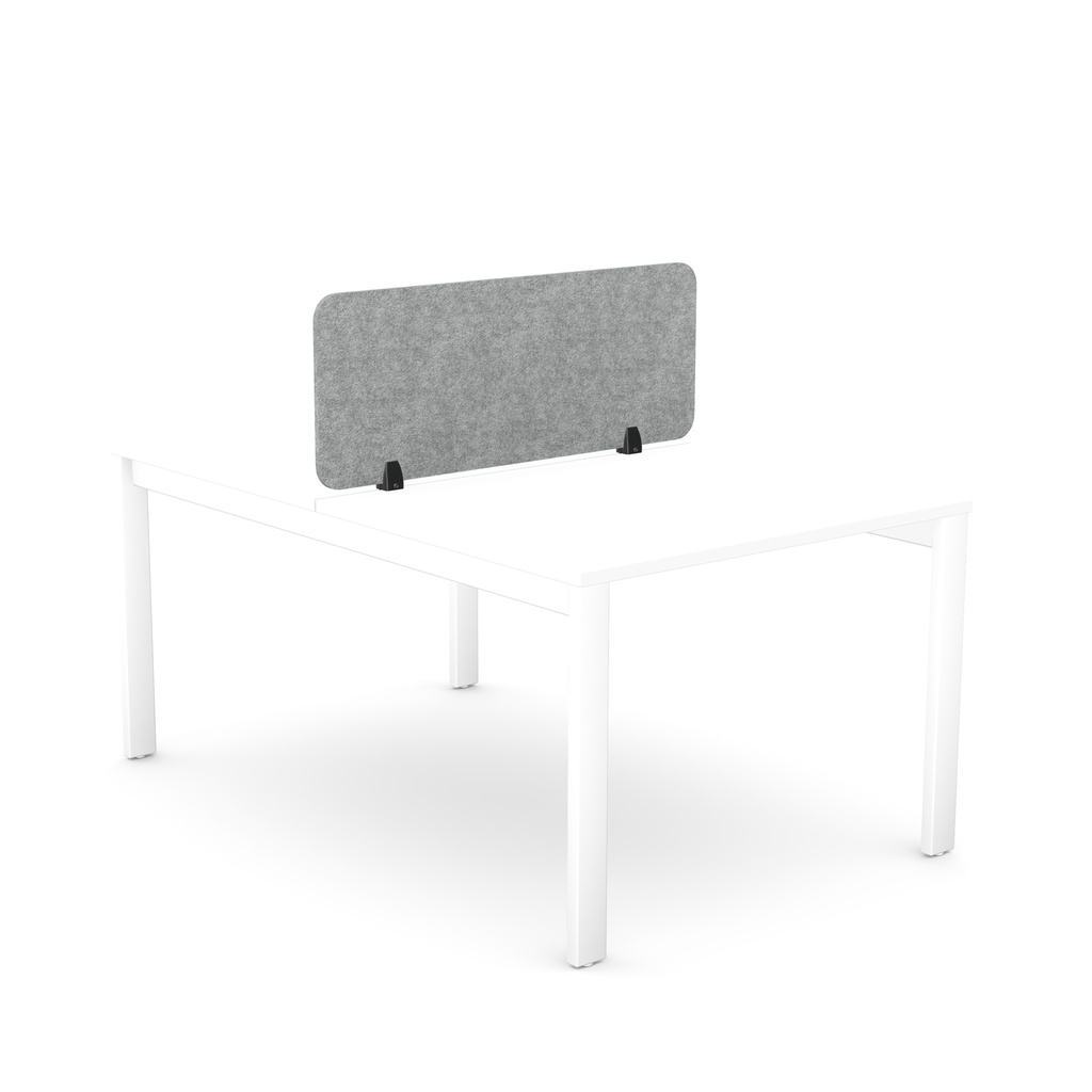 Desk Mounted Plain Straight Top PET Screen 2 radius corners | 1190 x 400 | Grey