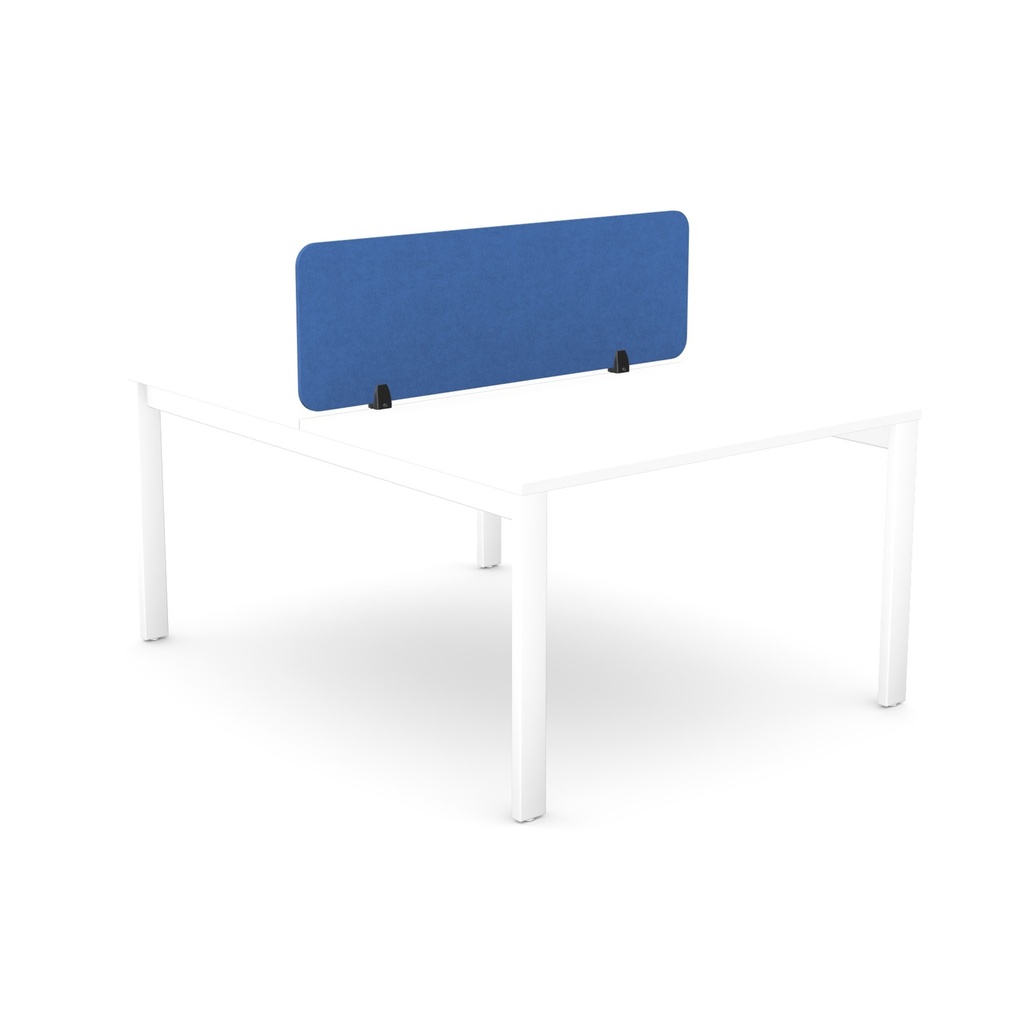 Desk Mounted Plain Straight Top PET Screen 2 radius corners | 1190 x 400 | Blue