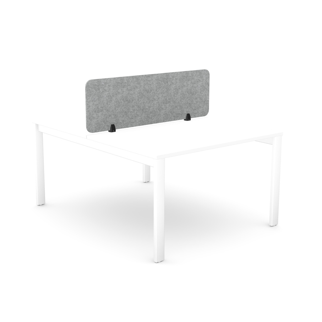 Desk Mounted Plain Straight Top PET Screen 2 radius corners | 1390 x 400 | Grey