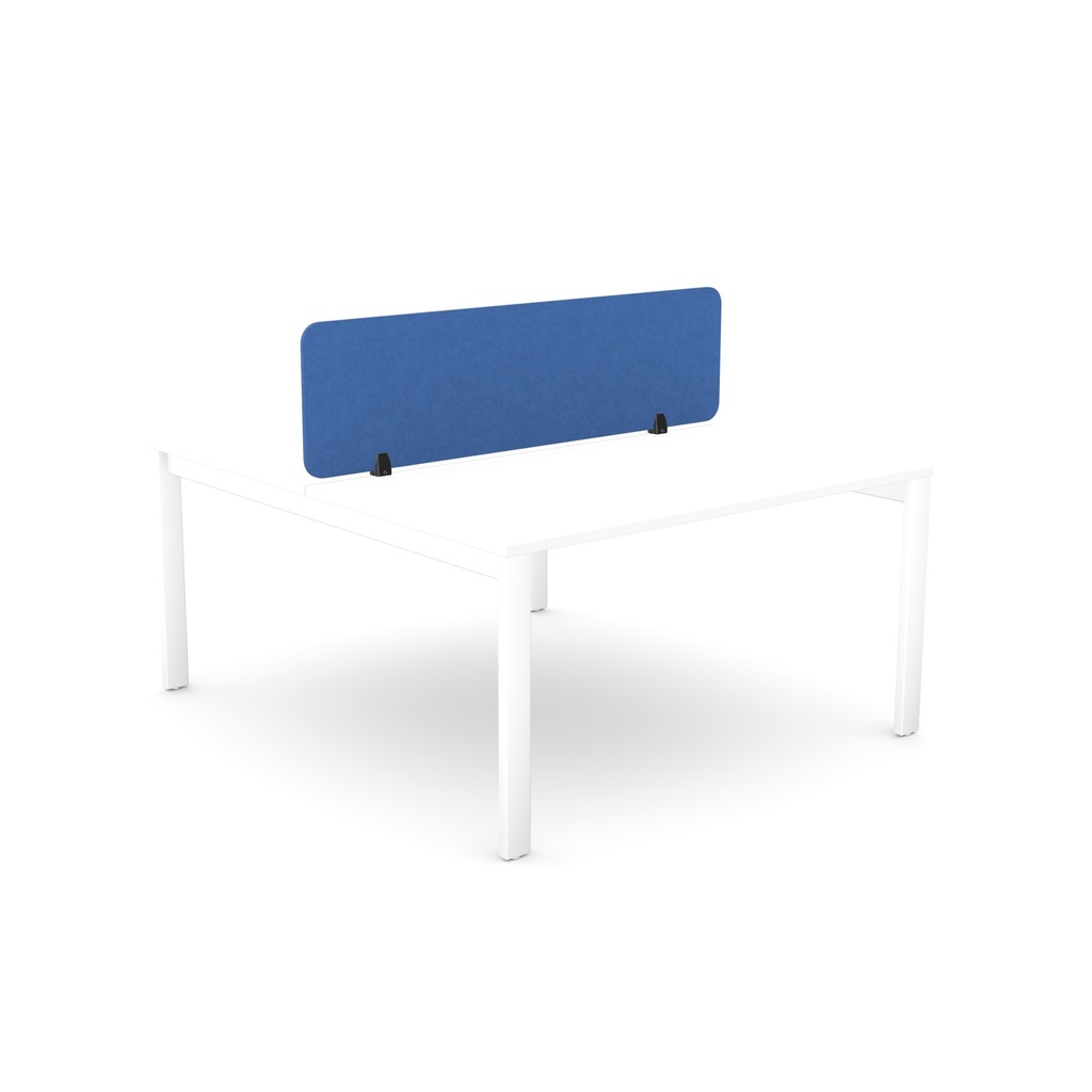 Desk Mounted Plain Straight Top PET Screen 2 radius corners | 1390 x 400 | Blue