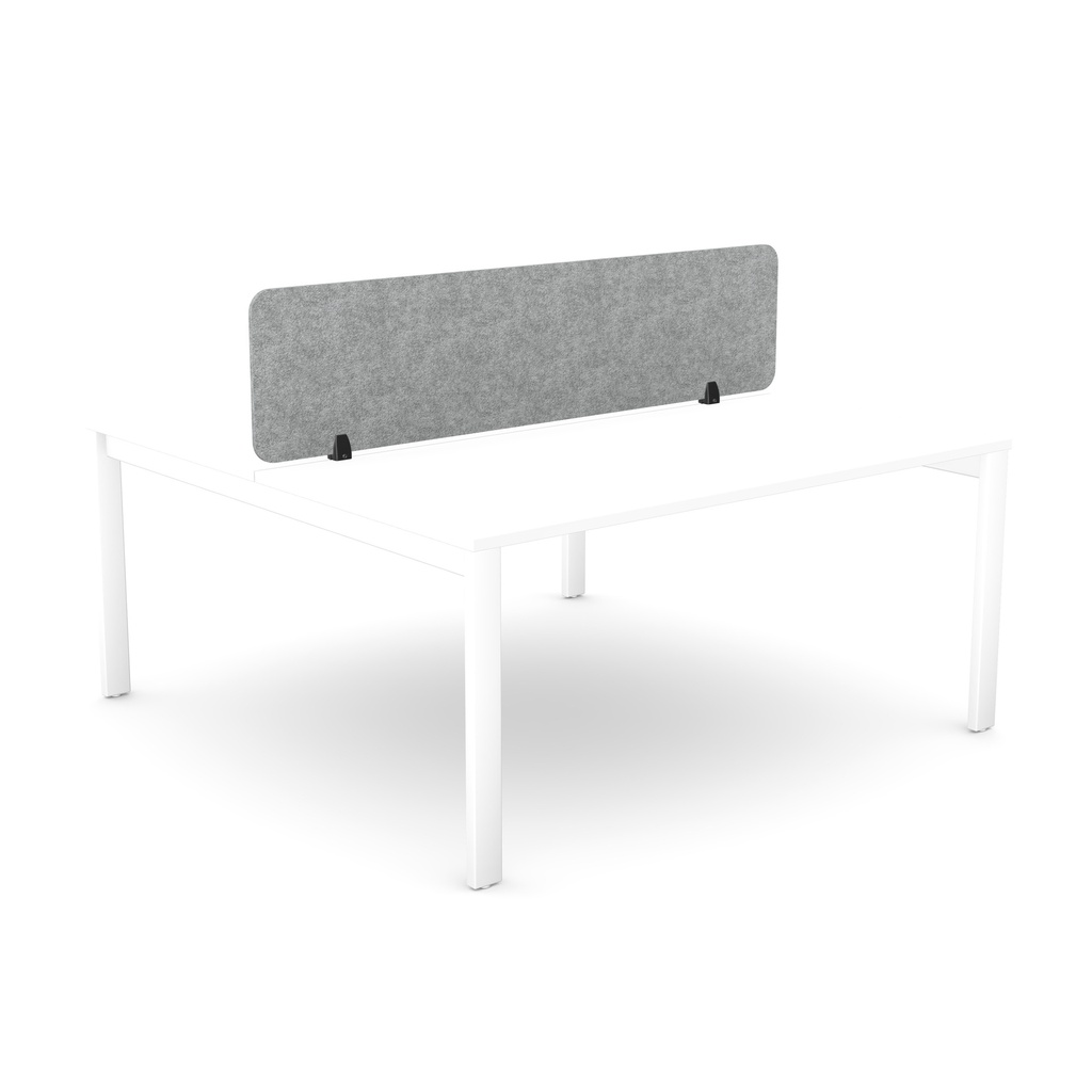 Desk Mounted Plain Straight Top PET Screen 2 radius corners | 1590 x 400 | Grey