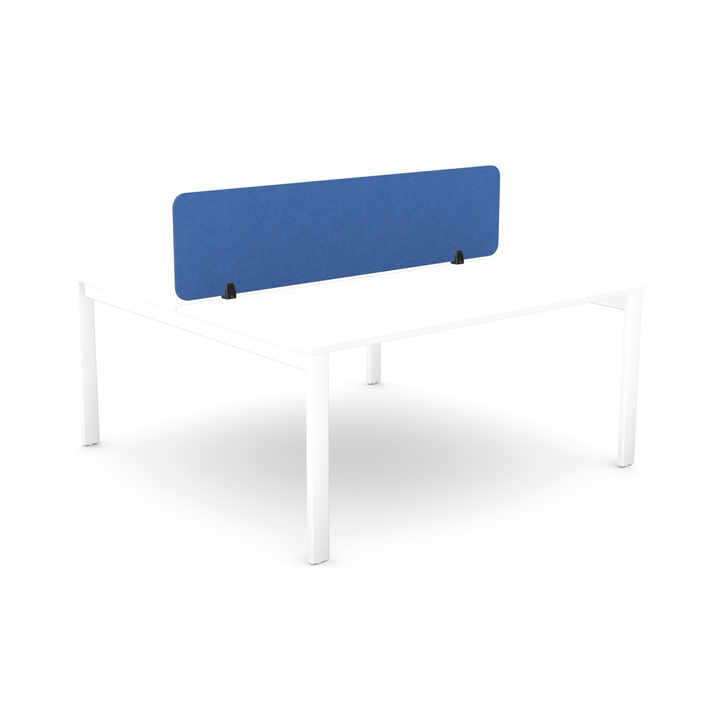 Desk Mounted Plain Straight Top PET Screen 2 radius corners | 1590 x 400 | Blue