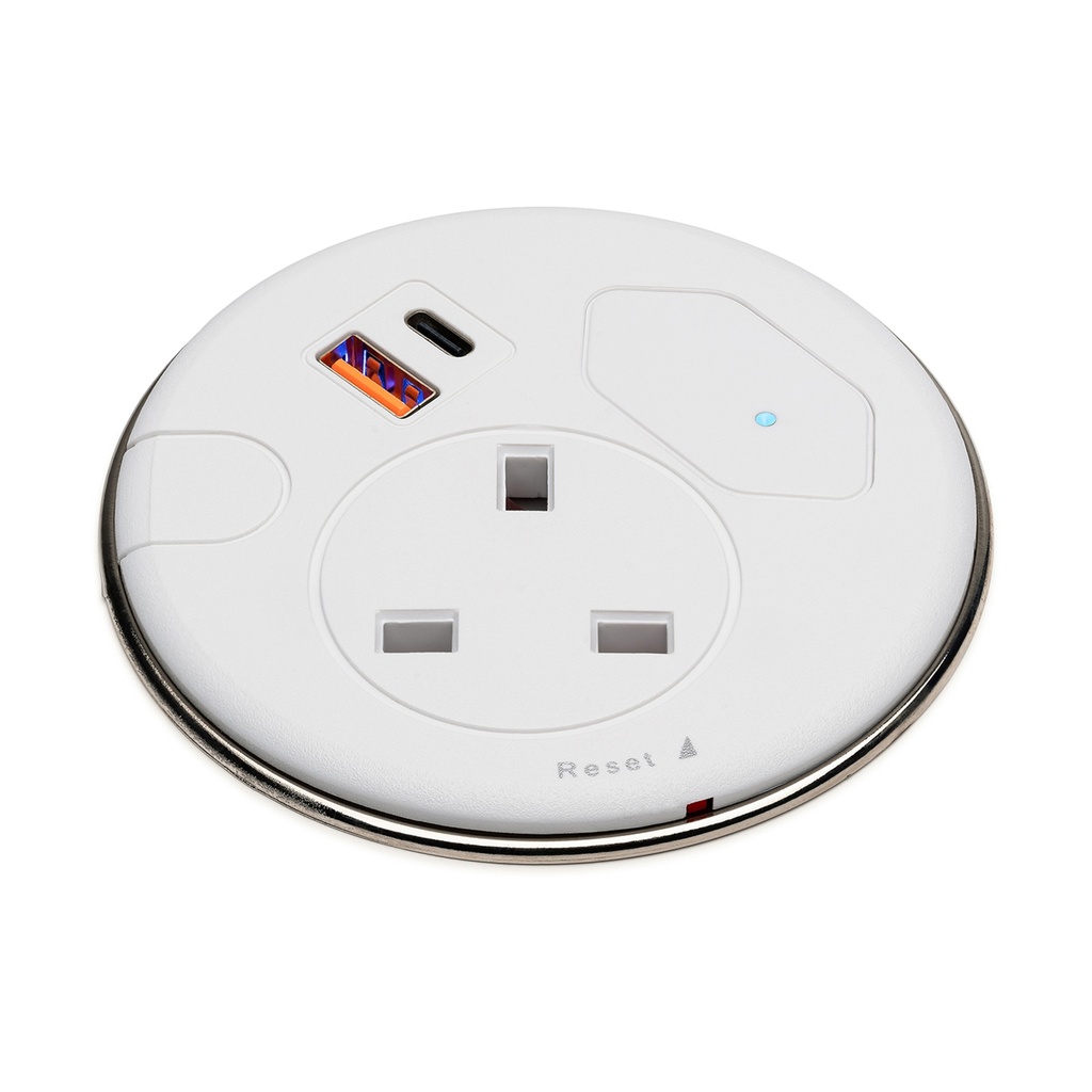 MALMO 65W POWER GROMMET 50MM HOLE CUT-OUT WHITE