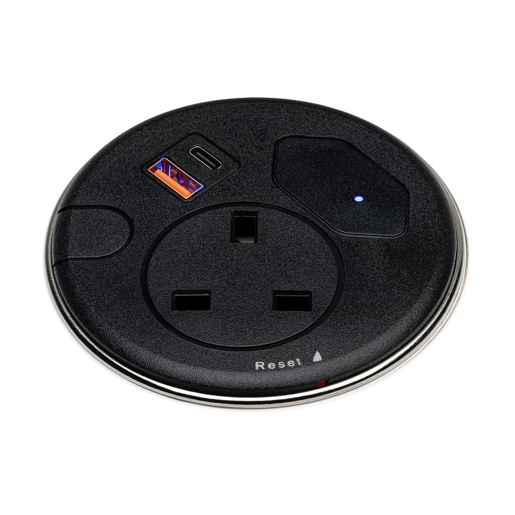 MALMO 65W POWER GROMMET 50MM HOLE CUT-OUT BLACK