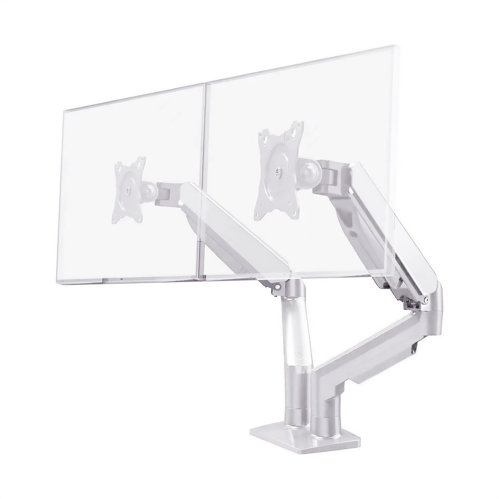 Merge Twin Gas Spring Monitor Arm | White