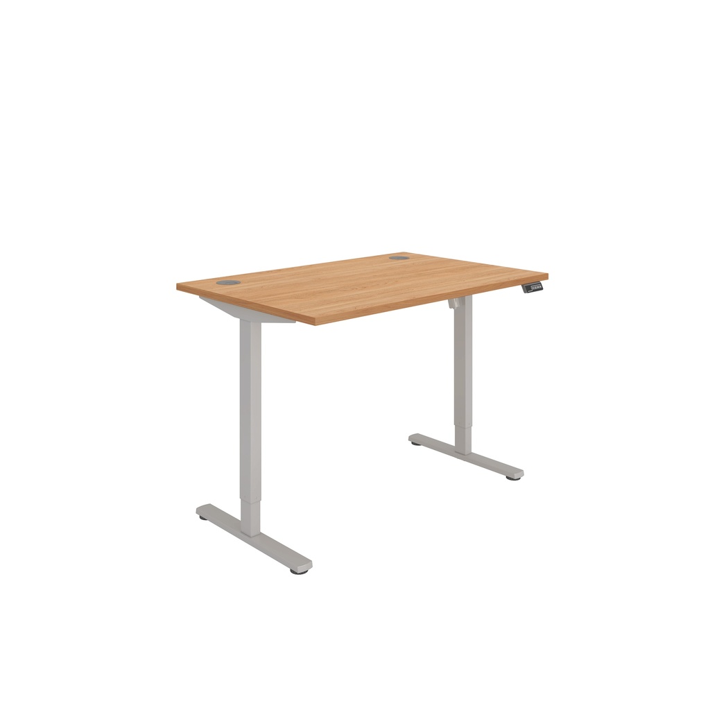 Office Rectangular Single Motor Sit Stand Desk  (FSC) | 1200X800 | Beech/Silver