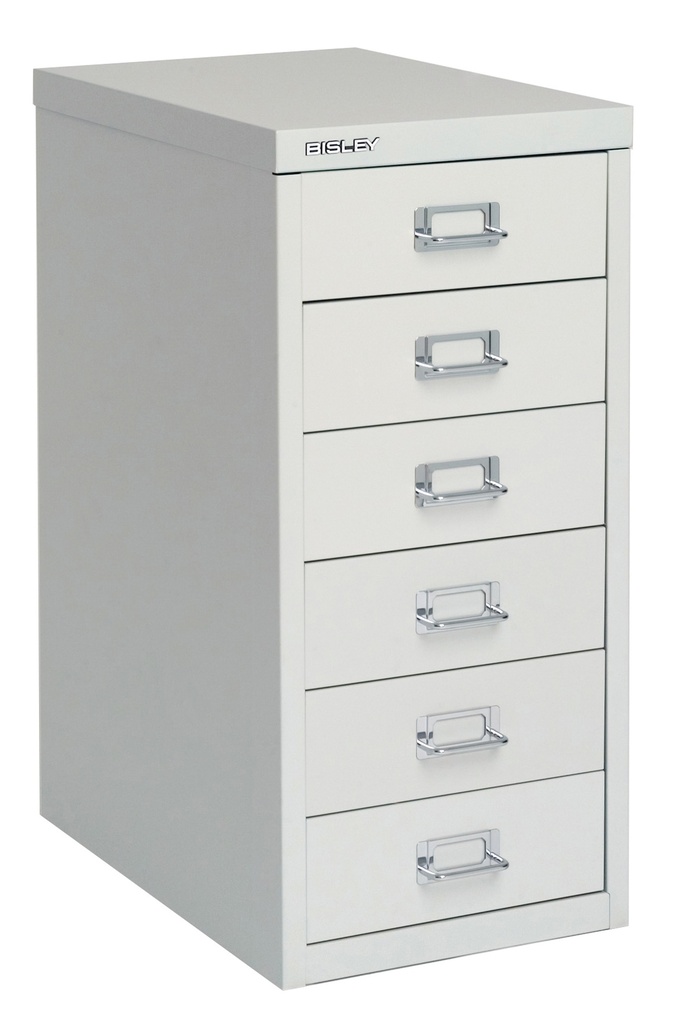 Bisley|6 Multidrawer|Steel|Filing Cabinet|279X380X590|Grey