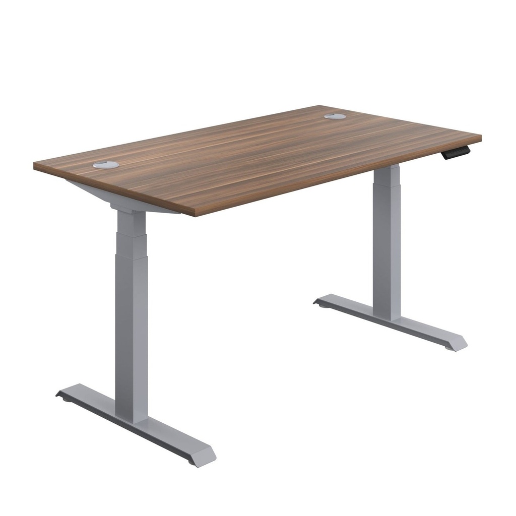 Economy Sit Stand Desk (FSC) | 1800 X 800 | Dark Walnut/Silver | 
