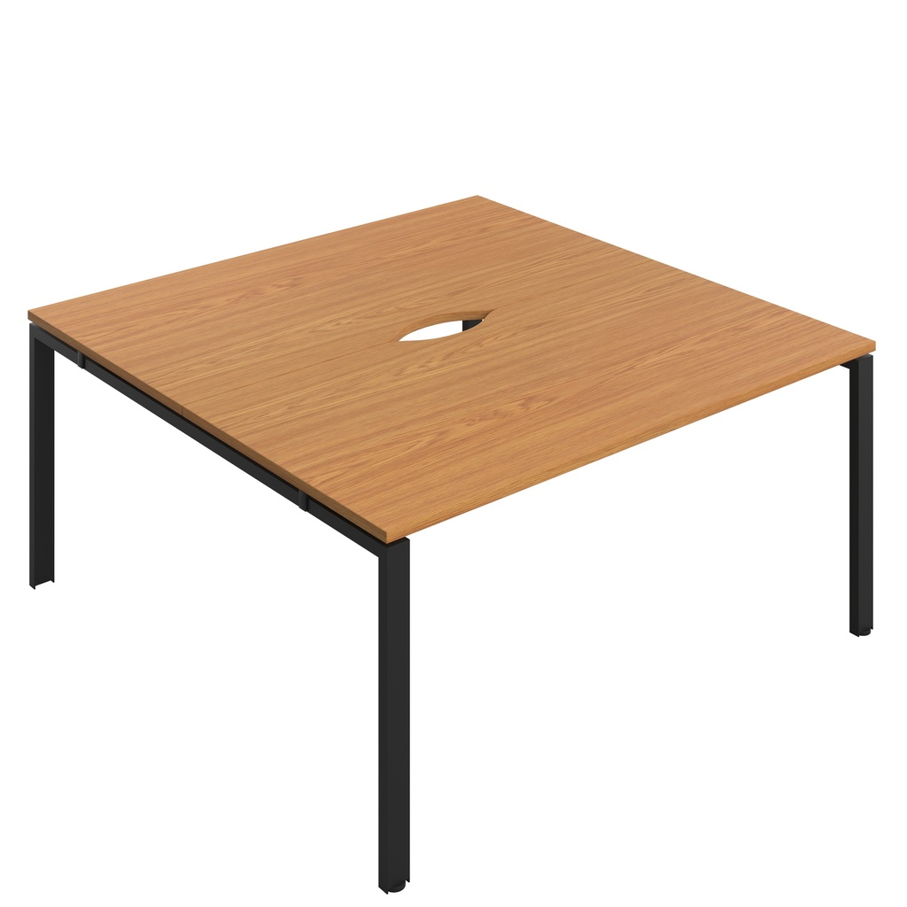 CB Bench with Cut Out: 2 Person (FSC) | 1600 x 800 | Nova Oak/Black | 