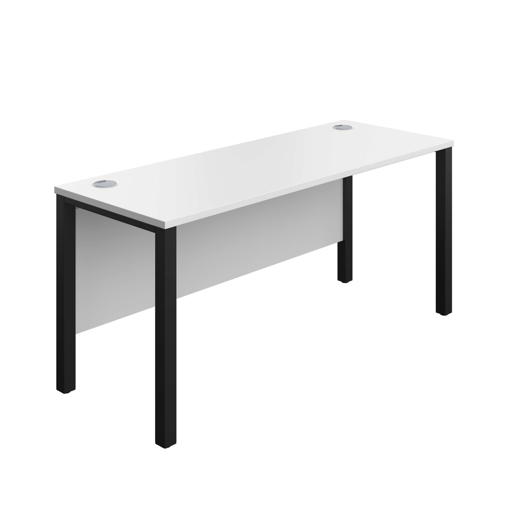 Goal Post Rectangular Desk (FSC) | 1600X600 | White/Black | 